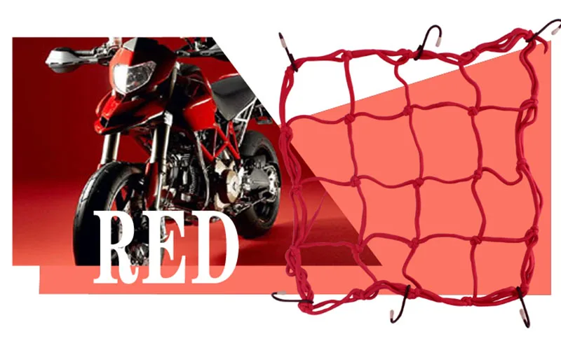 Мотоциклетная крючок, вешалка для шлема, перчатка, 6 крючков, удерживающий топливный бак, багажник, сетчатая сетка, аксессуары для мотоциклов - Цвет: Red