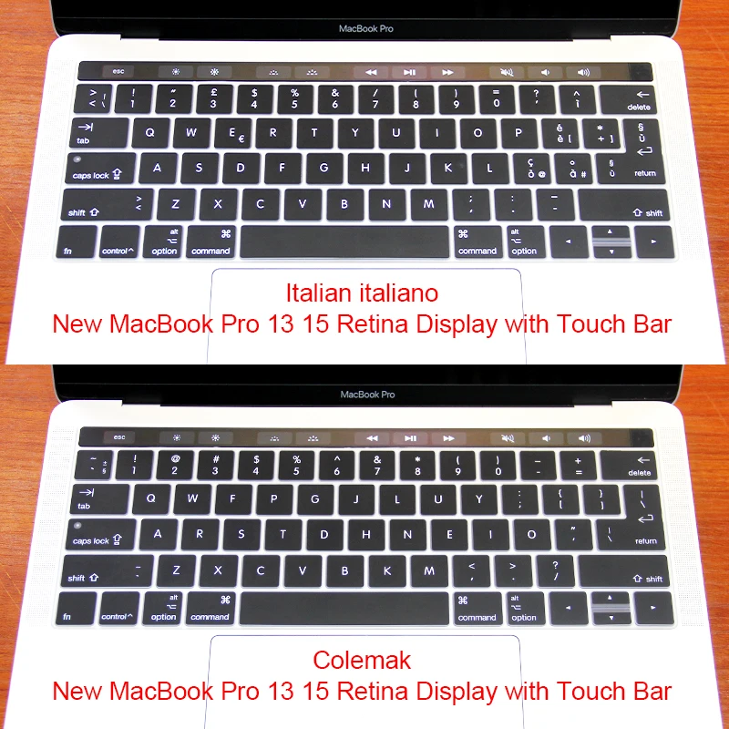Итальянский Colemak силиконовые США и ЕС клавиатуры Обложка клавиатуры кожи для 2016 Новинка Macbook Pro retina 13,3 15,4 Touch Bar и ID A1706 A1707