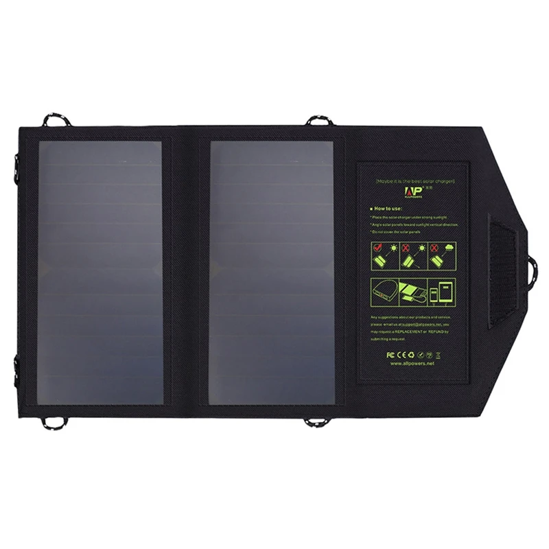 AABB-Allpowers солнечное зарядное устройство двойной Usb 5V2A портативное солнечное зарядное устройство для телефона для Iphone Ipad samsung huawei уличная камера