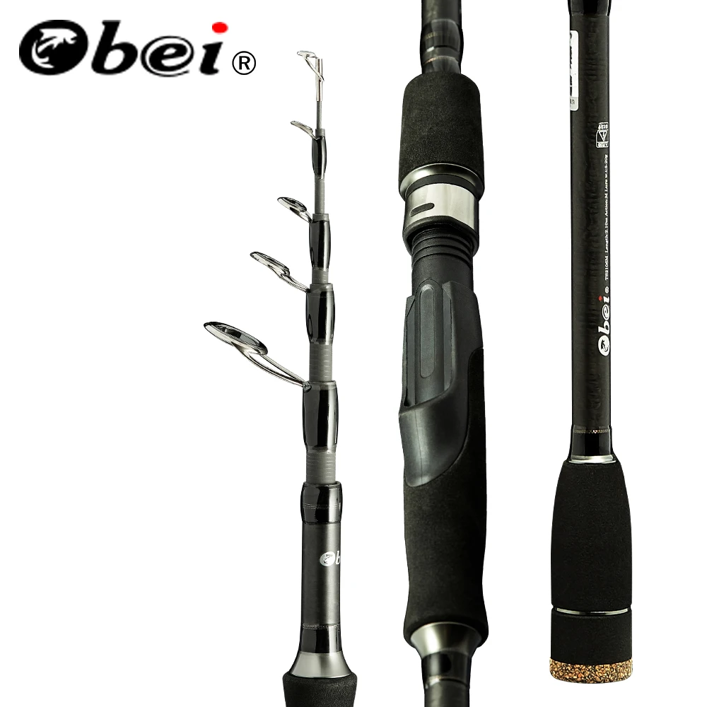 

Obei Fishing Rod 2.1M/2.4M ML Power Carbon Fiber Spinning Telescopic Rods 6 Sections Travel Rod Lure Fishing Tackle sea rod