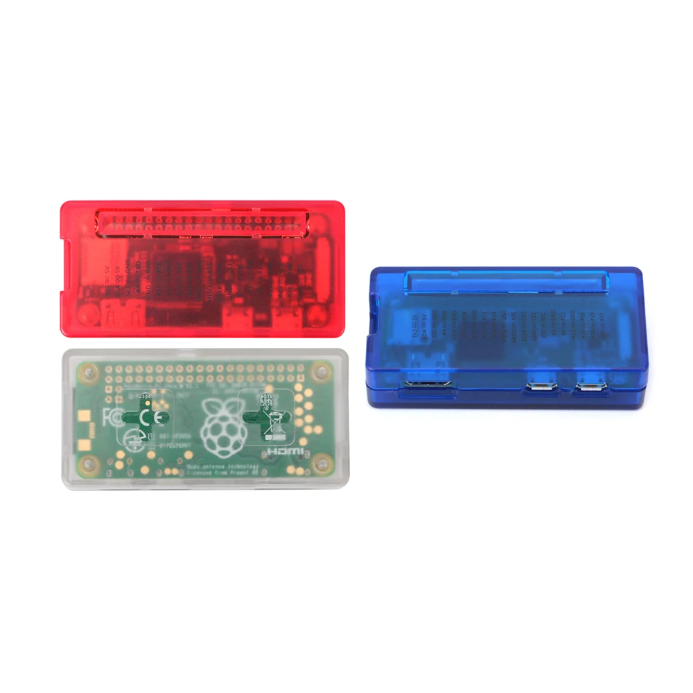 Малина Pi Zero ж Case синий и красный цвета прозрачный АБС Пластик коробка GPIO Дело Ссылка для RPI Zero 1,3 Вт