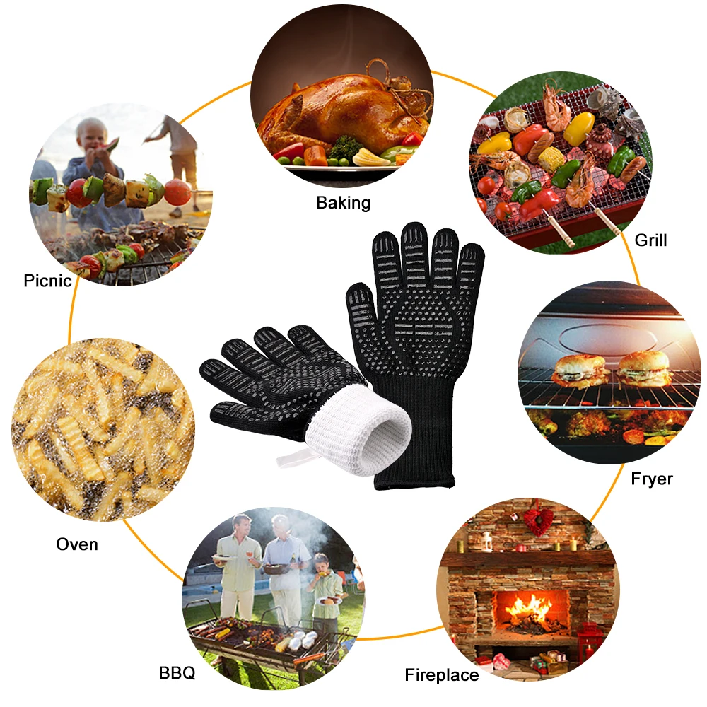 Potholders For kitchen glove BBQ the fireproof baking heat resistant silicone potholders holder pots for baking oven potholder (6)