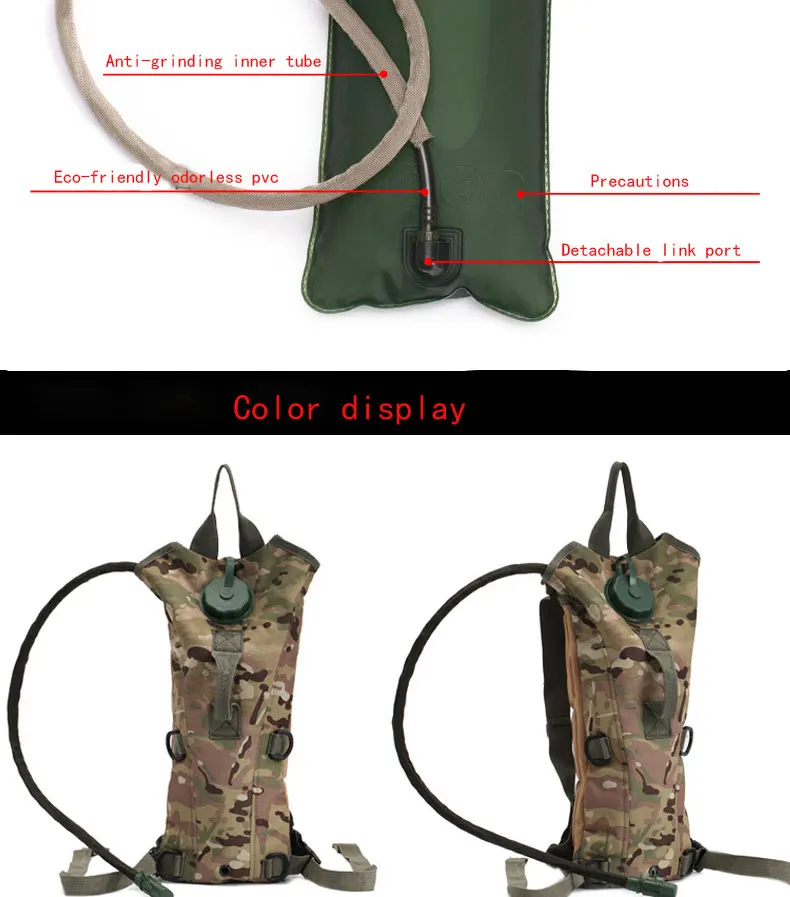 Dobrável ao ar Bolsa de Água de Hidratação Militar para Camping Livre Tático Mochila Escalada Correndo Esportes Pacote Bexiga Balão Soft 2l 17 Cheap Bolsas de água