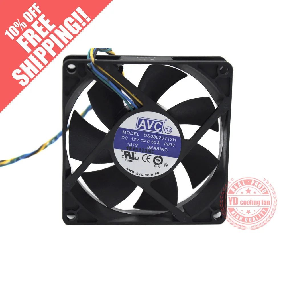 

Новый AVC 8020 8 см DS08020T12H 0.50A 4-контактный охлаждающий вентилятор