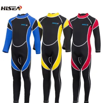 

Hisea 2.5mm One Piece Kids Wetsuit Long Sleeve Boys Girls Diving Suit Swimsuit Neoprene Warm Surfing Boating Children's Wetsuit