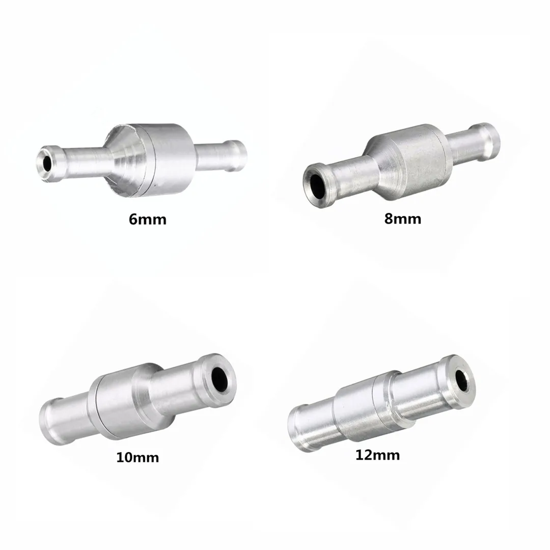 1X Aluminium Check Valve 6mm/8mm/10mm/12mm Brake Servo Booster No Return Inline Check Valve Vacuum Hose One Way For Automobile