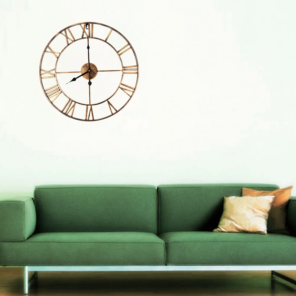 18.5 Inch 3D Large Iron Retro Decorative Wall Clock