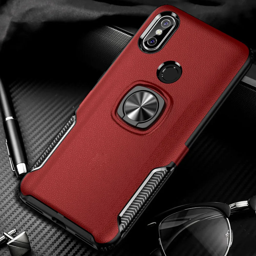 Роскошный металлический чехол с кронштейном для xiaomi redmi note 6 pro 4 4x противоударный