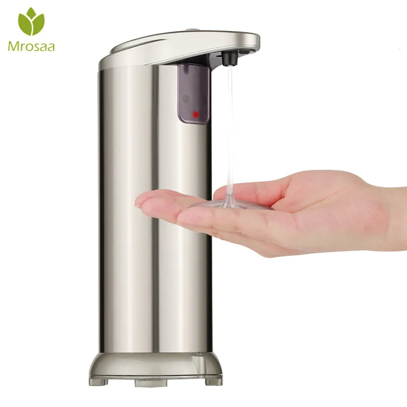 

280ml Auto Liquid Soap Dispenser Stainless Steel Infrared Sensor Soap Dispenser Pump Shower Kitchen Hand Sanitizer Soap Bottle