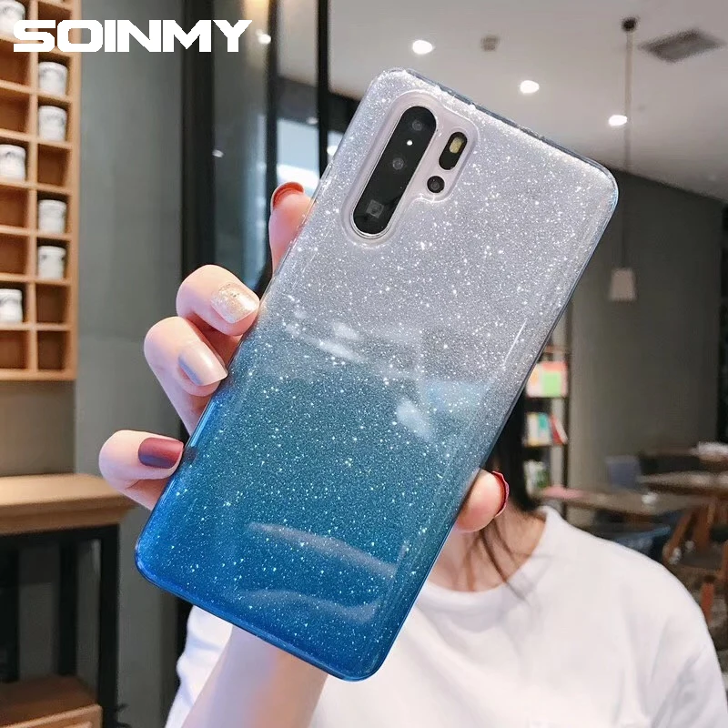 

Bling Glitter Powder Phone Case For Huawei P30 P30 PRO P30 Lite Shining Transparent Soft TPU Back Cover for Huawei Mate 20 funda