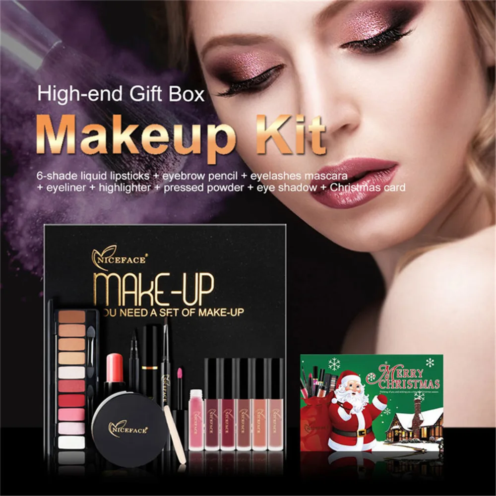 

Christmas Makeup Set Gift Box Eye Shadow Lip Gloss Pressed Powder Mascara Cosmetics Kit