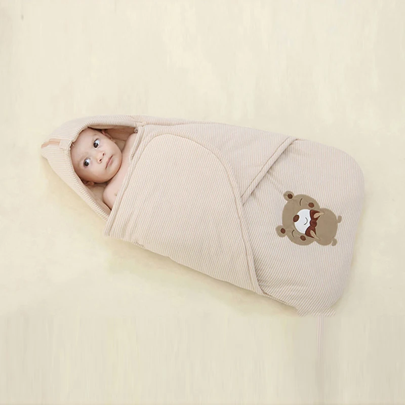 

Baby blanket Swaddle Natural Cotton Thicken Warm Kickproof Soft Comfort Breathable Cute Newborn Wrap blanket Sleeping bag hot
