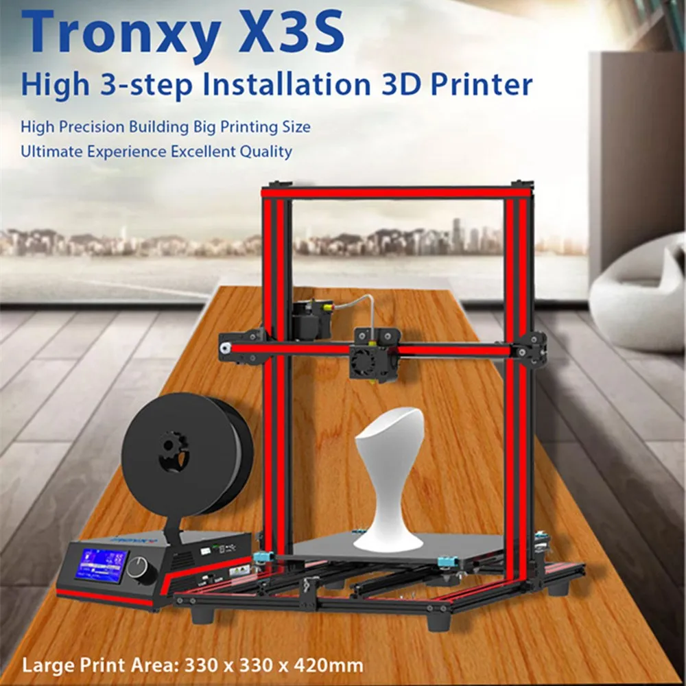 Tronxy X3S 3D принтеры 330X330X420 мм алюминиевый профиль быстро Установка комплект в