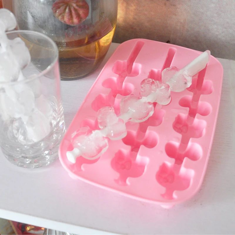 

Cartoon Hello Kitty Ice Cube Boxes with Stick Ice Mold Ice Cream Tubs Pudding Box Ice Tray Kitchen Bar Tools