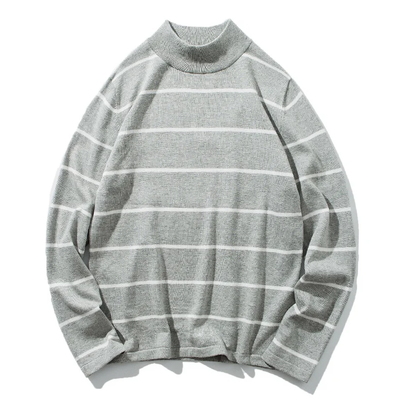 Fashion 3XL Men's Polyester Knitted Turtleneck Sweater Male Casual