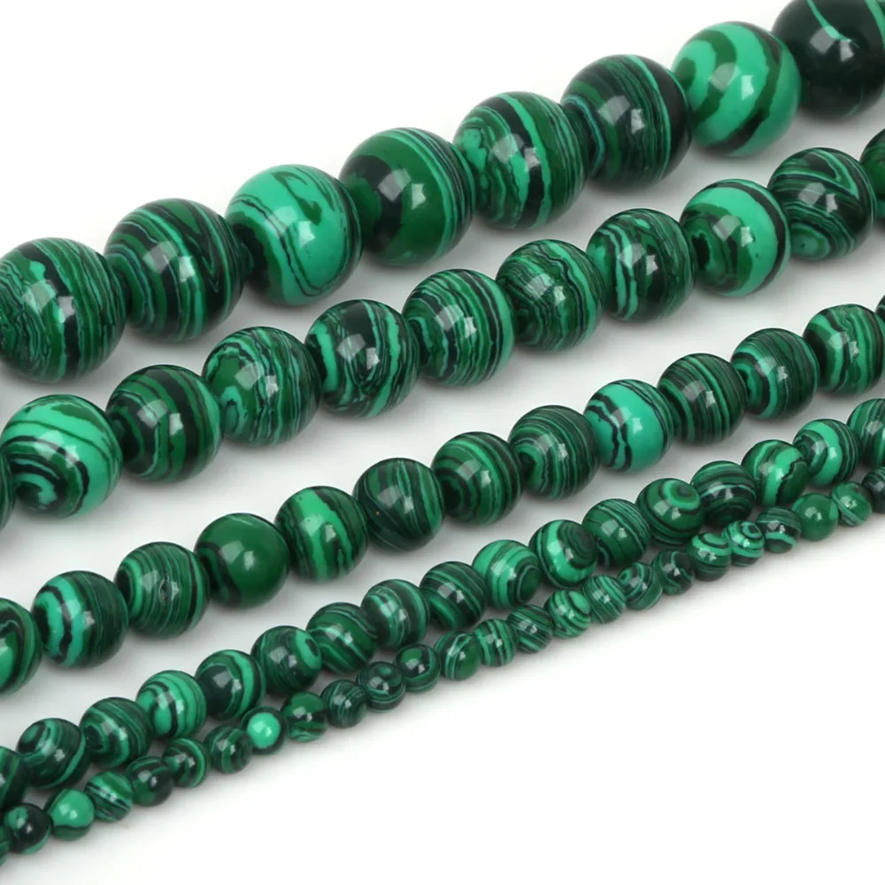4/6/8/10/12mm synthesis Malachite Round Loose Bead Natural