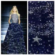 GLace 1 м/лот, 3 цвета, сетчатая кружевная ткань со звездами и блестками, бронзовая сетчатая ткань для свадебного платья, кружевное украшение, tx762