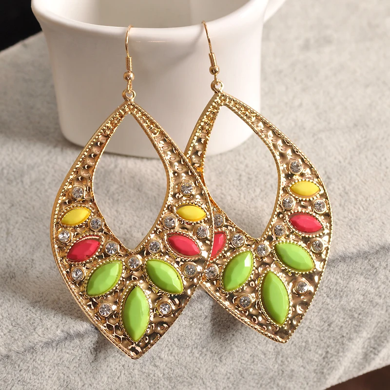 

Powder green collocation fashion jewelry wholesale women casual wedding party birthday earrings gift free shipping.