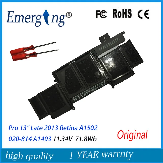 Best Offers 11.34V 71.8Wh Original New A1493 Laptop Battery For apple MacBook Pro 13" Late 2013 Retina A1502 020-814 With Tools Best Offers 11.34V 71.8Wh Original New A1493 Laptop Battery For apple MacBook Pro 13" Late 2013 Retina A1502 020-814 With Tools