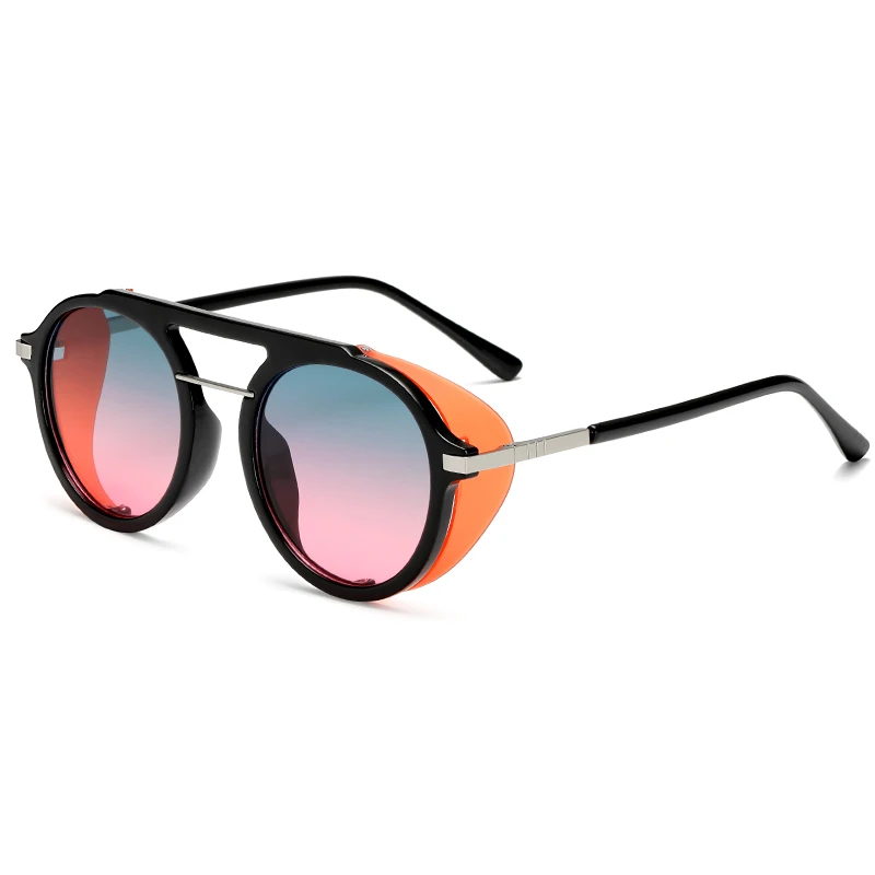 Винтажные Новые Круглые Солнцезащитные очки женские модные очки в стиле стимпанк мужские брендовые дизайнерские очки с разноцветными линзами UV400 Gafas De Sol