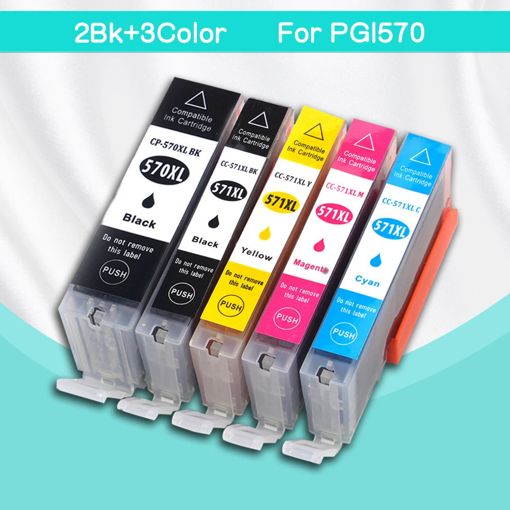 5pk Ink Cartridge Compatible for Canon Pixma MG5750 MG5751 MG5752