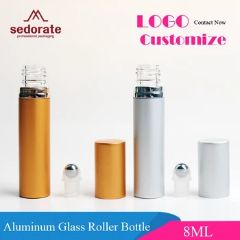 

Sedorate 30 pcs/Lot Mini Glass Vial Roll On Bottle Steel Roller Essential Oil Containers 8ML Aluminum Cover Glass Bottle RYGR09