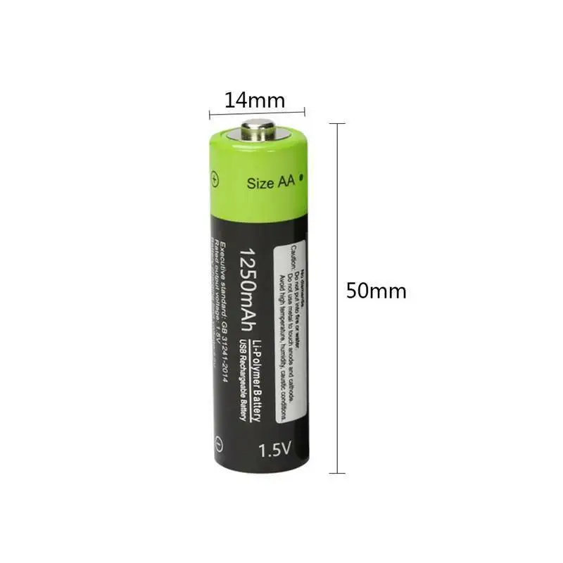 GTF 1,5 V AA батарея 1250mAh перезаряжаемая литий-полимерная батарея 2/4 pcs батареи с микро USB кабель быстрой зарядки