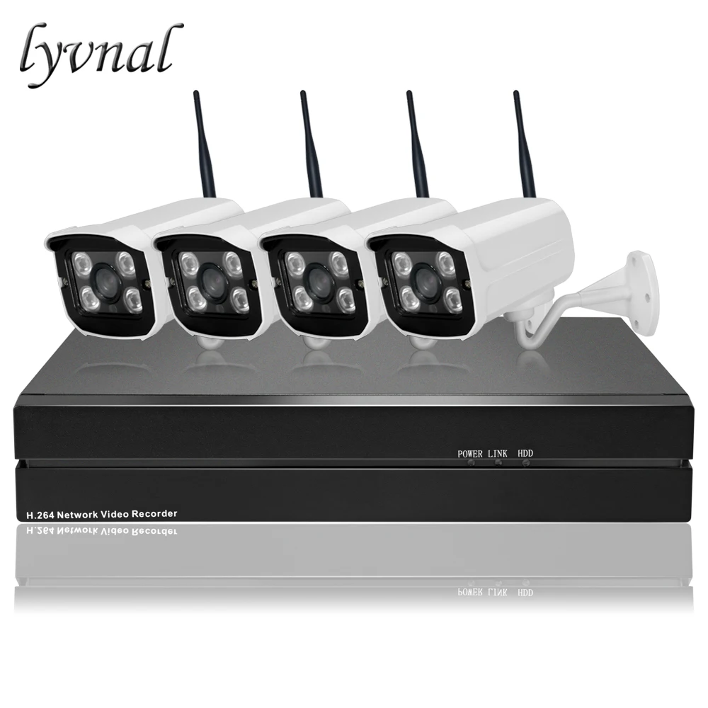 LYVNAL H.265 H.264 4 шт. беспроводная Wifi IP камера 5MP пуля Всепогодный P2P 8CH 5MP NVR комплект системы наблюдения 4ch wifi комплект