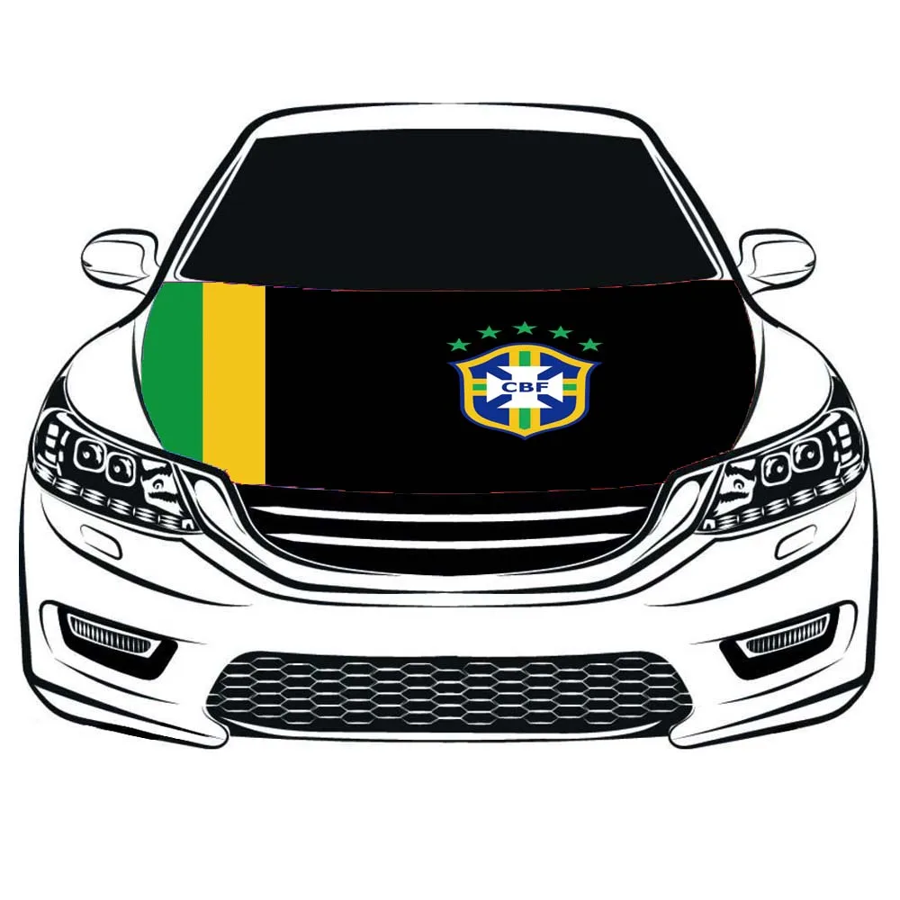Бразилия Сборная капот крышка, Бразилия накладка на капот автомобиля флаг, флаг двигателя, спандекс, четыре стороны снаряда ткань