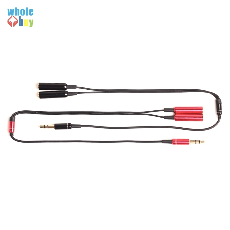 100pcs lot 3 5 Mm Jack Aux Audio Cable 1 Male To 2 Female Headphone Splitter Y Metal Extension Cable for Car Phone Tablet MP4