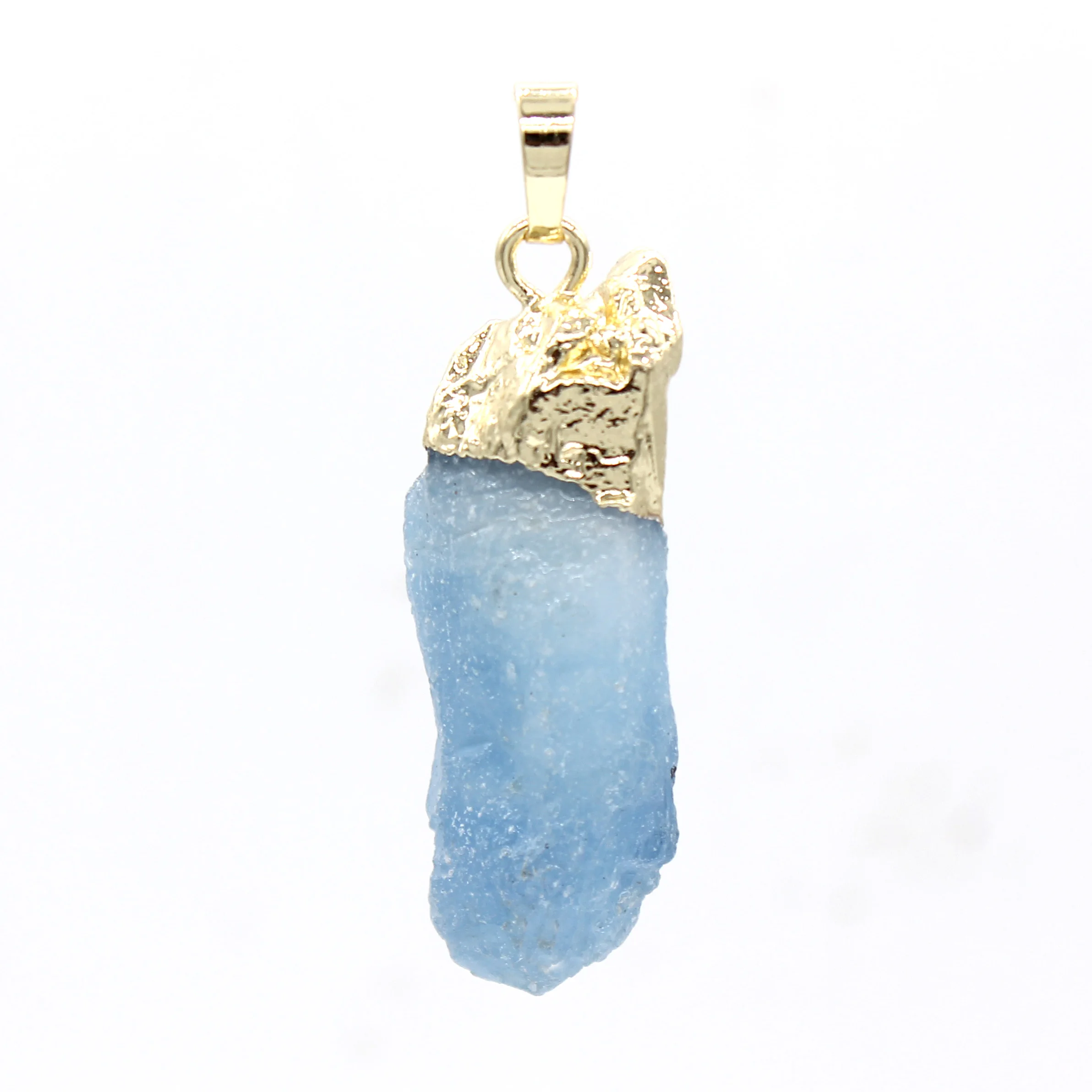

100-Unique Light Yellow Gold Color Irregular Shape Natural Aquamarines Stone Pendant