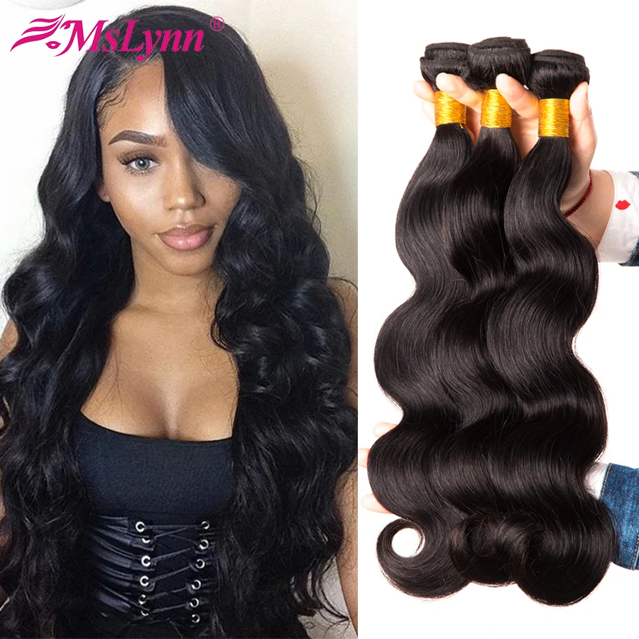 Body Wave Bundles Brazilian Hair Weave Bundles 100% Human Hair Bundles Non Remy Hair Weave Mslynn Hair 4 or 3 Bundles Available