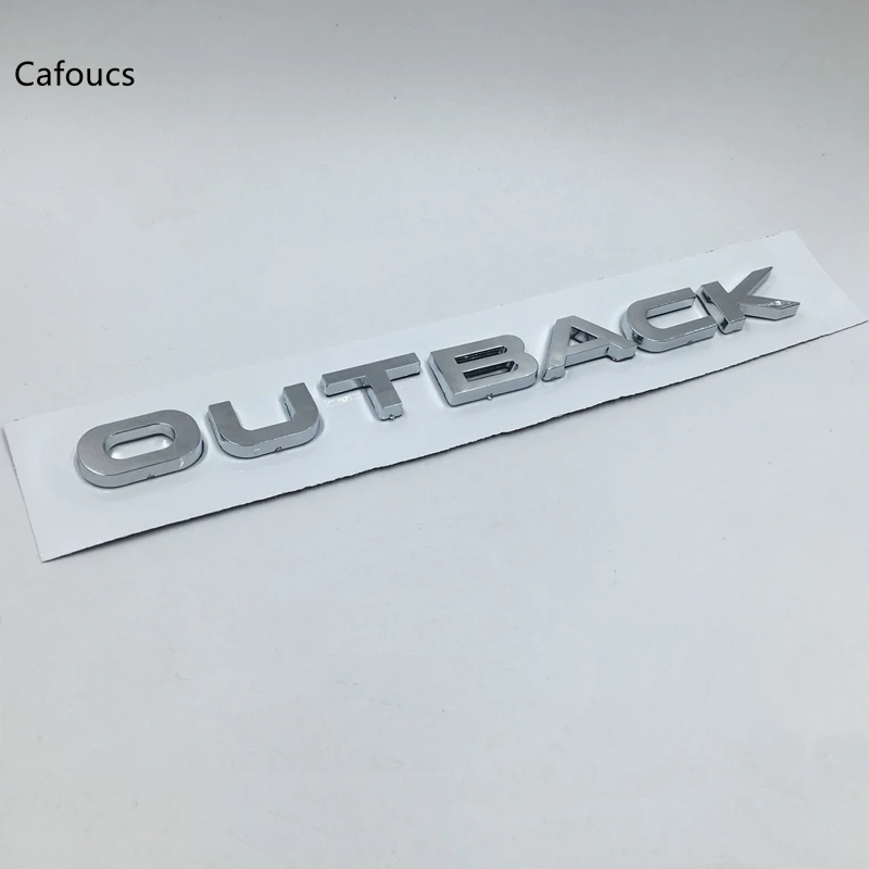  Cafoucs For Subaru OUTBACK Emblem Rear Trunk Lid Chrome logo Sticker Symbol Badge Sign
