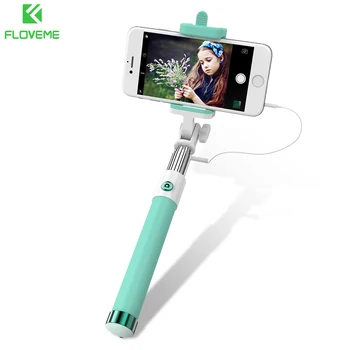

FLOVEME Brand Universal Extendable Wired Selfie Stick 270 Degree Rotated Portable Macaron Self Monopod for iPhone Xiaomi Samsung