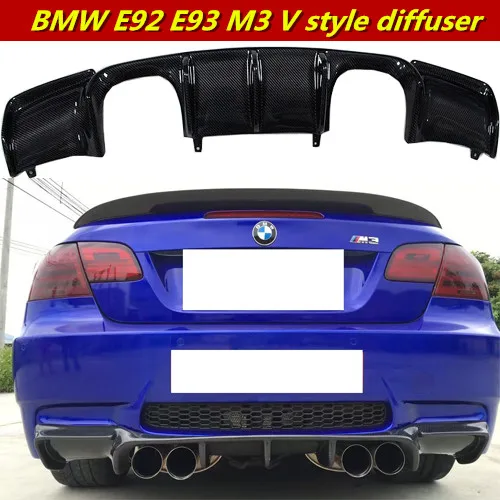 Carbon Fiber Rear Bumper Diffuser For BMW E93 E92 M3 Quad Tips GTS Style 2008-13