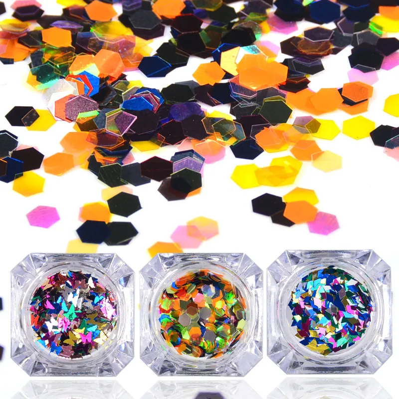 

Colorful Diamond Rhombus Irregular Sequin Flakes Nail Art Glitter Gradient Caviar Rhinestone Manicure Decor 3D Tips