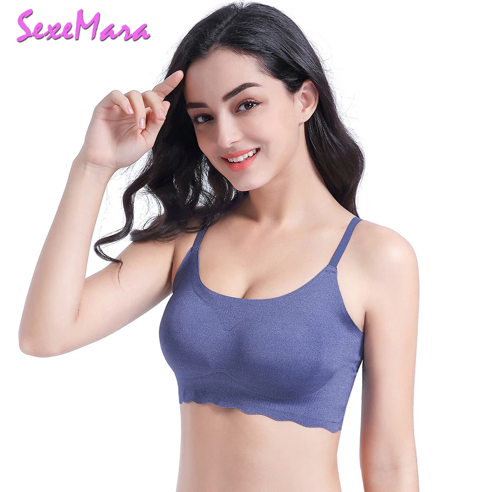 Seamless Fitness Bras Adjustable Spaghetti Straps Padded Bra Sleeping