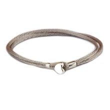 Совместим с европейскими ювелирными изделиями серый зеленый тканевый шнур браслет 925 пробы серебряные браслеты DIY