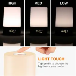 Проснуться свет будильник с восхода моделирование светодио дный LED USB ночники перезаряжаемые Touch сенсор ночник