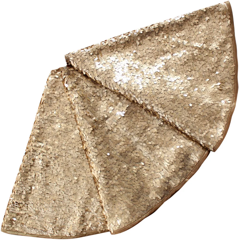 

Free Shipping Sequin Glitter Christmas Tree Skirt Bling Bling Luxurious Christmas Decoration Golden P2870