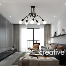 Горячая винтажная промышленная Лофт люстра потолочный светильник с 5 огнями(черный) лампы не включены