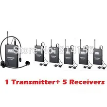 Takstar WTG-500/WTG 500UHF беспроводная акустическая система передачи диапазон до 100 м 1 передатчик+ 5 приемников+ микрофон+ 5 наушников