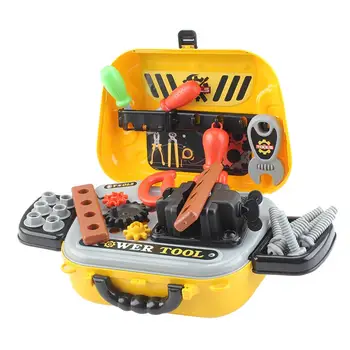 

Children Tool Toy Sets Kids Building Drill Hammer Saw Workshop Case Pretend Play Toy Educational Repair Power Toy Set for Boys
