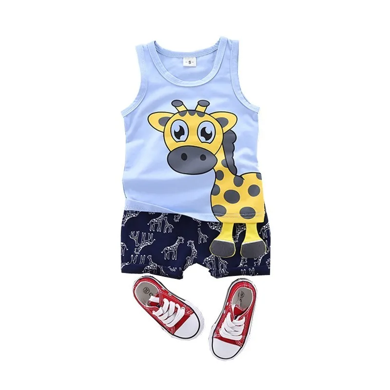 Fashion Summer Baby Boys Girls Clothes Kids Cartoon Vest Shorts 2pcs/Sets Toddler Clothing Infant Tracksuits Children Costume