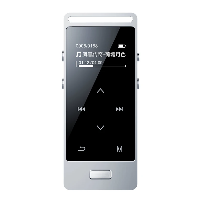 Yescool X3 металлический спортивный MP3-плеер Портативное аудио 8 Гб со встроенным динамиком fm-радио TF сенсорный экран HIFI loseless музыкальный плеер - Цвет: Серебристый