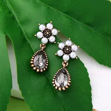 Модные Кристальные серьги с камнями-опалами Стразы инкрустированные геометрический золотистый металл серьги женские свадебные ювелирные изделия