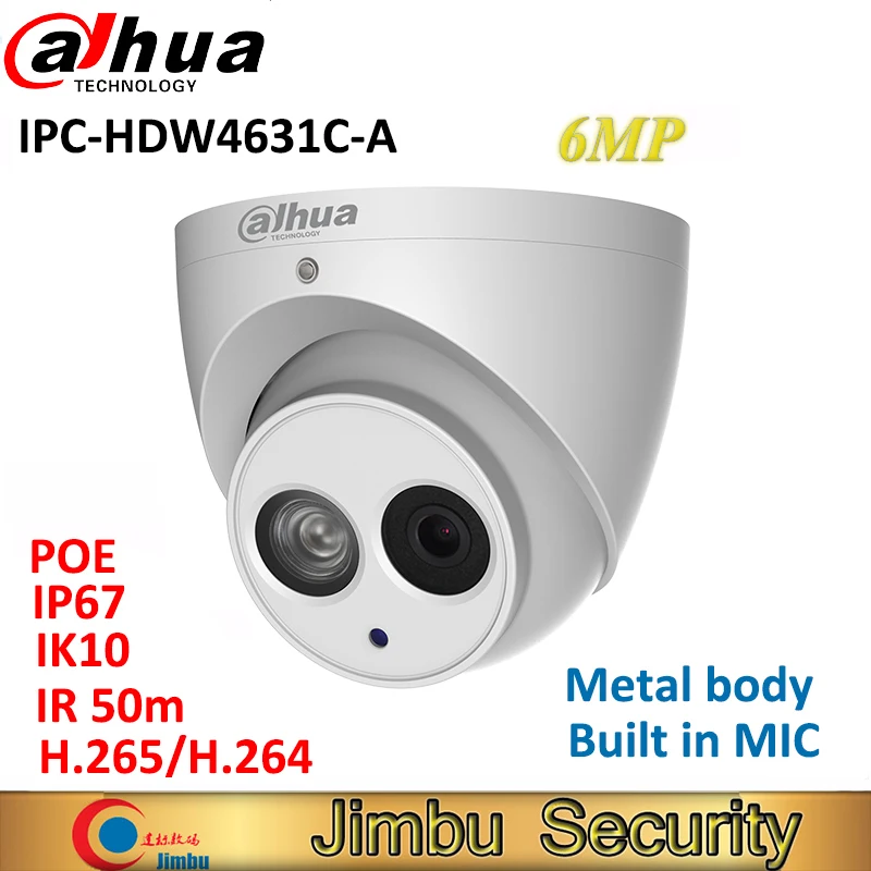 Сетевой видеорегистратор Dahua 6MP 4MP IP Камера IPC HDW4631C A HDW4431C H.265 Поддержка POE