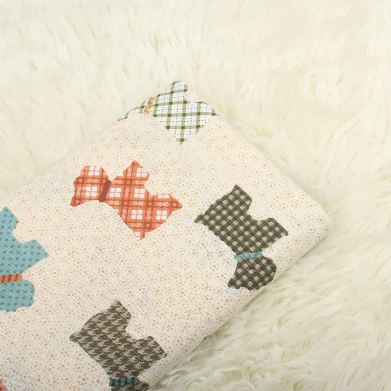 

half meter cartoon dog print plain cotton fabric, handmade DIY garment dress children cloth 100% cotton A575