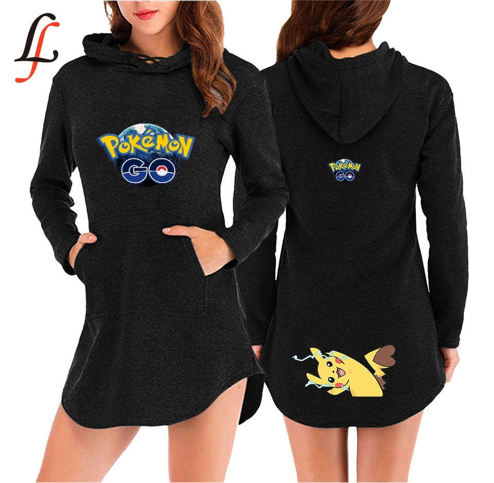 Классическое платье с капюшоном и карманом Monster Pikachu спортивная рубашка