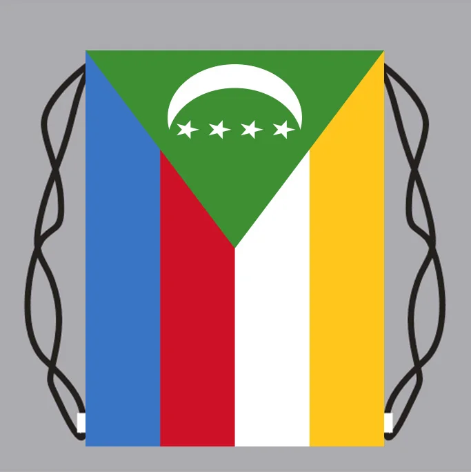 

Drawstring Backpack Bag with Comoros Flag Small Backpack Printing Customized Logo